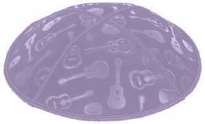 Lavender Blind Embossed Guitars Kippah