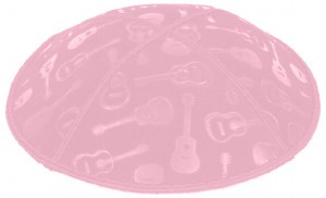 Light Pink Blind Embossed Guitars Kippah