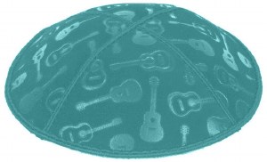 Teal Blind Embossed Guitars Kippah
