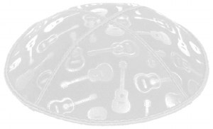 White Blind Embossed Guitars Kippah