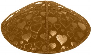 Luggage Blind Embossed Hearts Kippah without trim