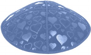 Wedgewood Blind Embossed Hearts Kippah without trim