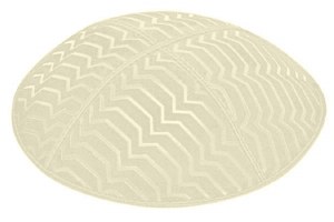 Ivory Blind Embossed Kippah without Trim