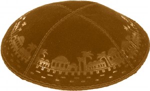 Luggage Blind Embossed Jerusalem Border Kippah without Trim
