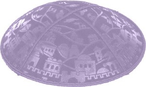 Lavender Blind Embossed Jerusalem Kippah