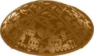 Luggage Blind Embossed Jerusalem Kippah