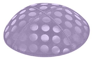 Lavender Blind Embossed Large Dots Kippah without Trim