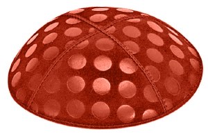 Orange Blind Embossed Large Dots Kippah without Trim