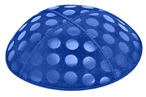 Royal Blind Embossed Large Dots Kippah without Trim