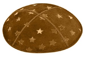 Luggage Blind Embossed Large Stars Kippah without Trim