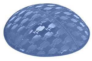 Wedgewood Blind Embossed L'chaim Cups Kippah without Trim