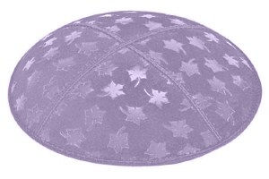 Lavender Blind Embossed Leaves Kippah