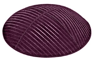 Eggplant Blind Embossed Medium Lines Kippah