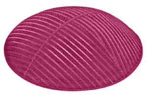 Fuchsia Blind Embossed Medium Lines Kippah