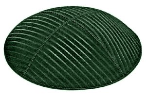 Green Blind Embossed Medium Lines Kippah