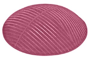 Hot Pink Blind Embossed Medium Lines Kippah