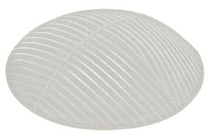 Light Grey Blind Embossed Medium Lines Kippah