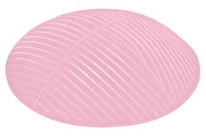 Light Pink Blind Embossed Medium Lines Kippah