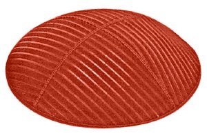 Orange Blind Embossed Medium Lines Kippah