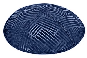 Dark Royal Blind Embossed Mosaic Kippah without Trim