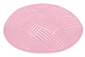 Light Pink Blind Embossed Mosaic Kippah without Trim