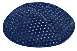 Dark Royal Blind Embossed Pin Dots Kippah without Trim