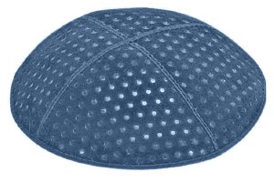 Denim Blind Embossed Pin Dots Kippah without Trim