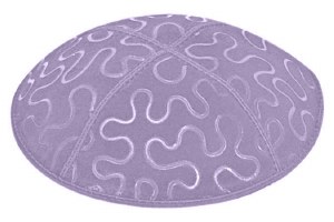 Lavender Blind Embossed Puzzle Kippah without Trim