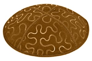Luggage Blind Embossed Puzzle Kippah without Trim