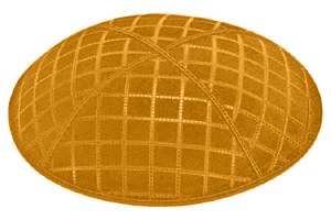 Gold Blind Embossed Quilted Kippah without Trim