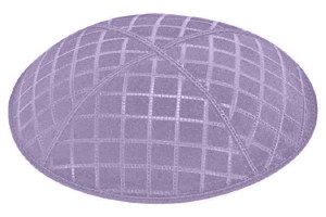 Lavender Blind Embossed Quilted Kippah without Trim