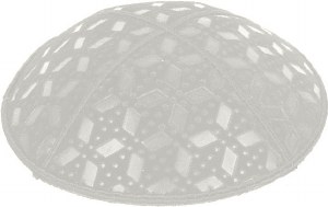 Light Grey Blind Embossed Rocky Road Kippah without trim