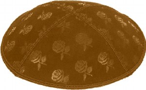 Luggage Blind Embossed Roses Kippah without trim