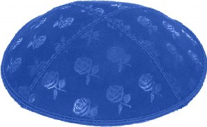 Royal Blind Embossed Roses Kippah without trim