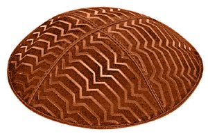 Rust Blind Embossed Kippah without Trim