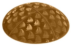 Luggage Blind Embossed Sailboats Kippah