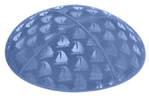 Wedgewood Blind Embossed Sailboats Kippah