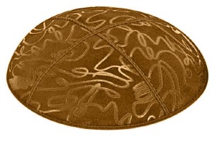 Luggage Blind Embossed Scribble Kippah without Trim