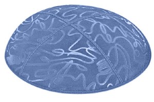 Wedgewood Blind Embossed Scribble Kippah without Trim
