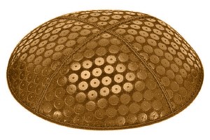 Luggage Blind Embossed Sequins Kippah without Trim