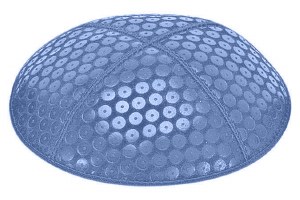 Wedgewood Blind Embossed Sequins Kippah without Trim