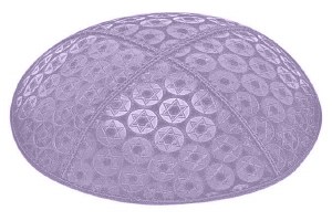 Lavender Blind Embossed Small Star of David Kippah without Trim