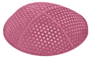 Hot Pink Blind Embossed Small Stars Kippah