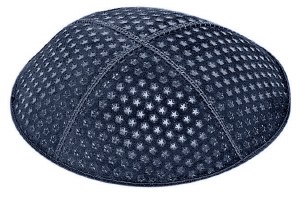 Navy Blind Embossed Small Stars Kippah
