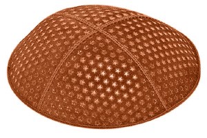 Rust Blind Embossed Small Stars Kippah