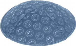 Denim Blind Embossed Smiley Kippah