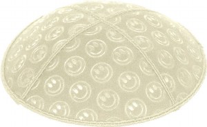 Ivory Blind Embossed Smiley Kippah