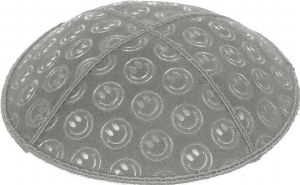 Medium Grey Blind Embossed Smiley Kippah