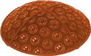 Rust Blind Embossed Smiley Kippah