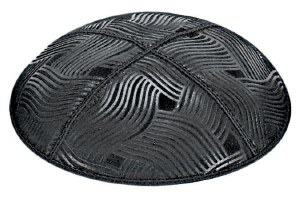 Brown Blind Embossed Spaghetti Kippah without Trim